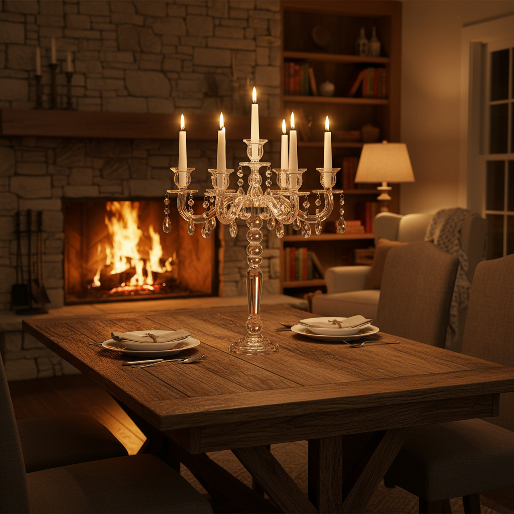 Majestic Aurora 5‑Arm Crystal Candelabra