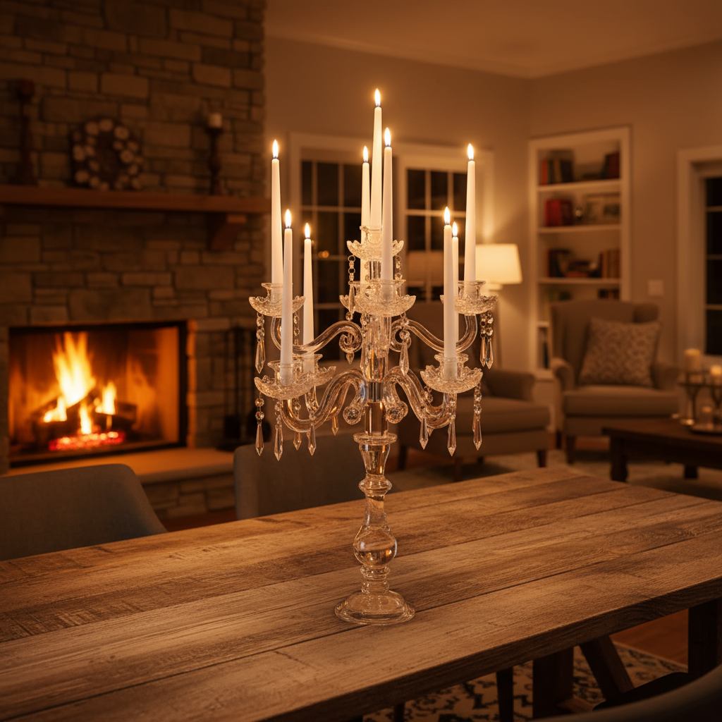 Luxury 8‑Arm Crystal Candelabra,