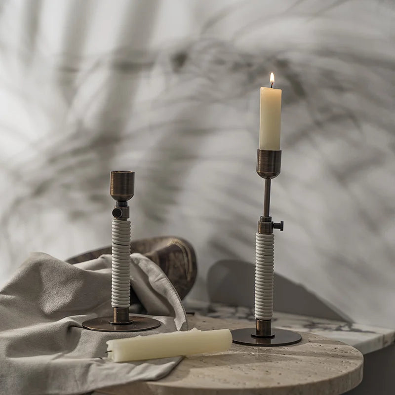 Pair of Height Adjustable Candle Holder
